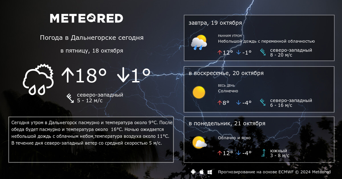 Погода в Дальнегорске на 2 недели ☁ самый точный прогноз на « по Цельсию»