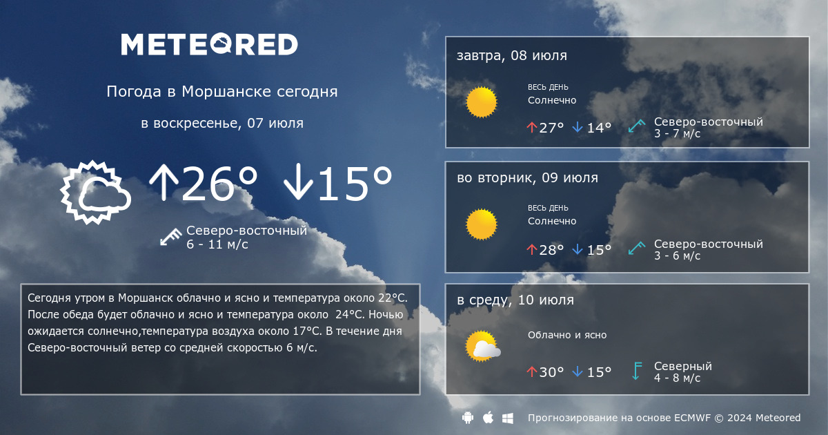 Погода на 14 дней в Моршанске
